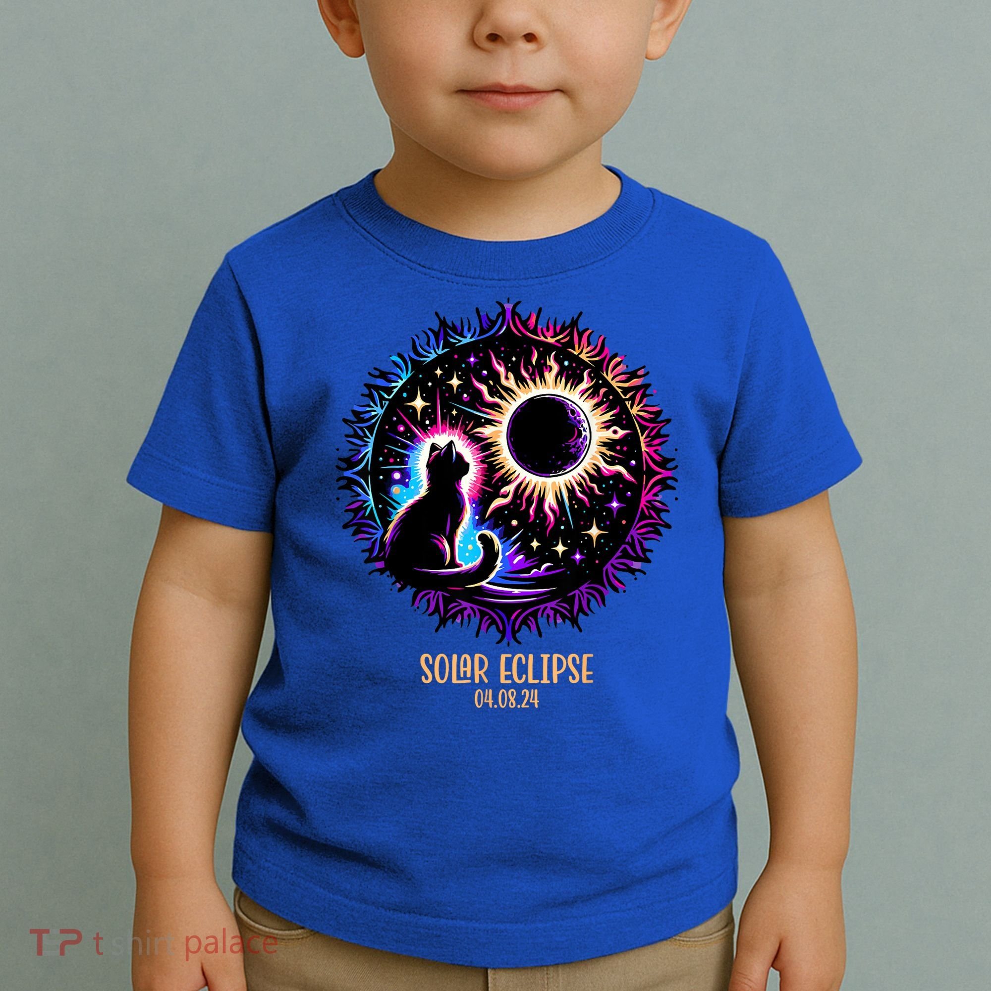 View Totality April 8 2024 Astronomy Cat Lover Solar Eclipse Toddler T-Shirt