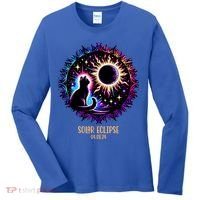 View Totality April 8 2024 Astronomy Cat Lover Solar Eclipse Women's Long Sleeve Shirt thumb 0