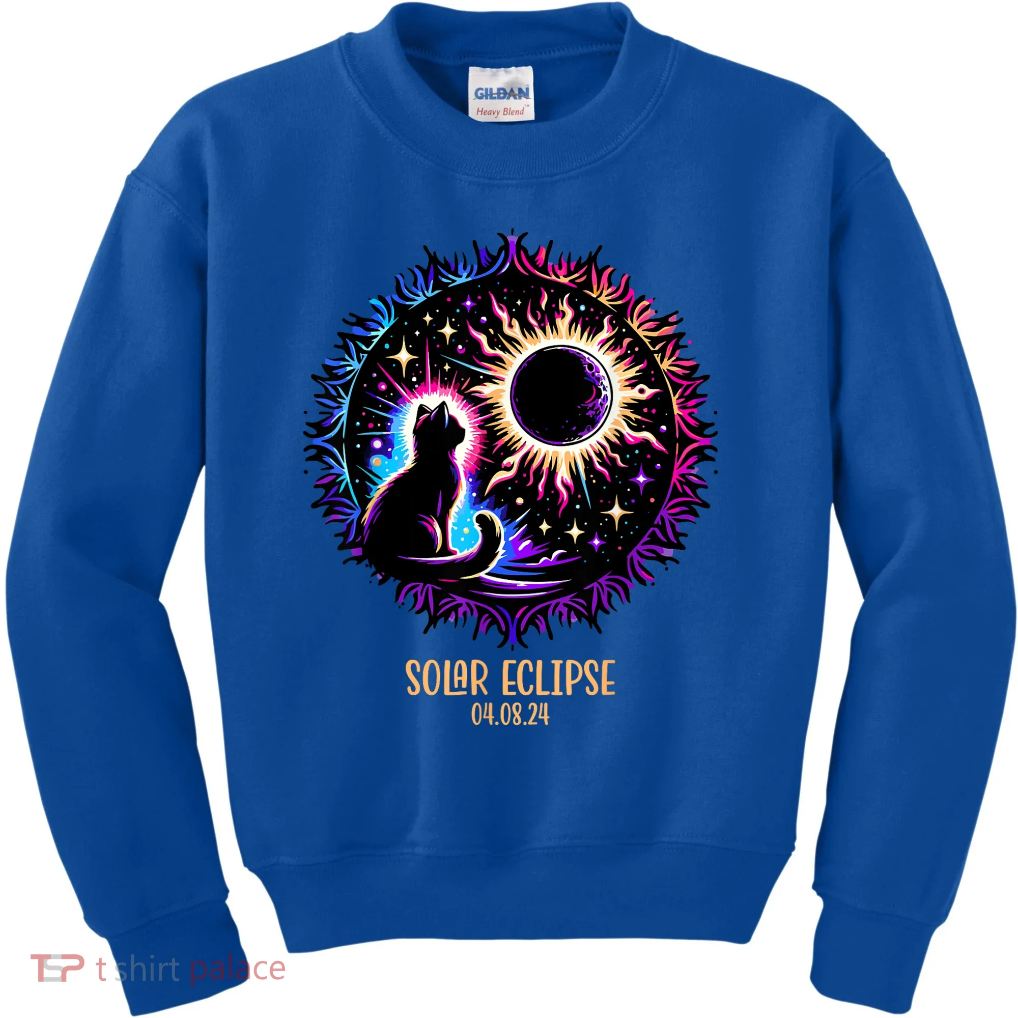 View Totality April 8 2024 Astronomy Cat Lover Solar Eclipse Kids Sweatshirt