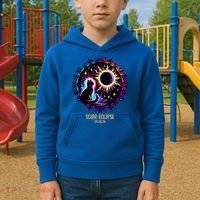 View Totality April 8 2024 Astronomy Cat Lover Solar Eclipse Kids Hoodie thumb 2