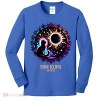 View Totality April 8 2024 Astronomy Cat Lover Solar Eclipse Kids Long Sleeve Shirt thumb 0