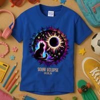 View Totality April 8 2024 Astronomy Cat Lover Solar Eclipse Kids T-Shirt thumb 3