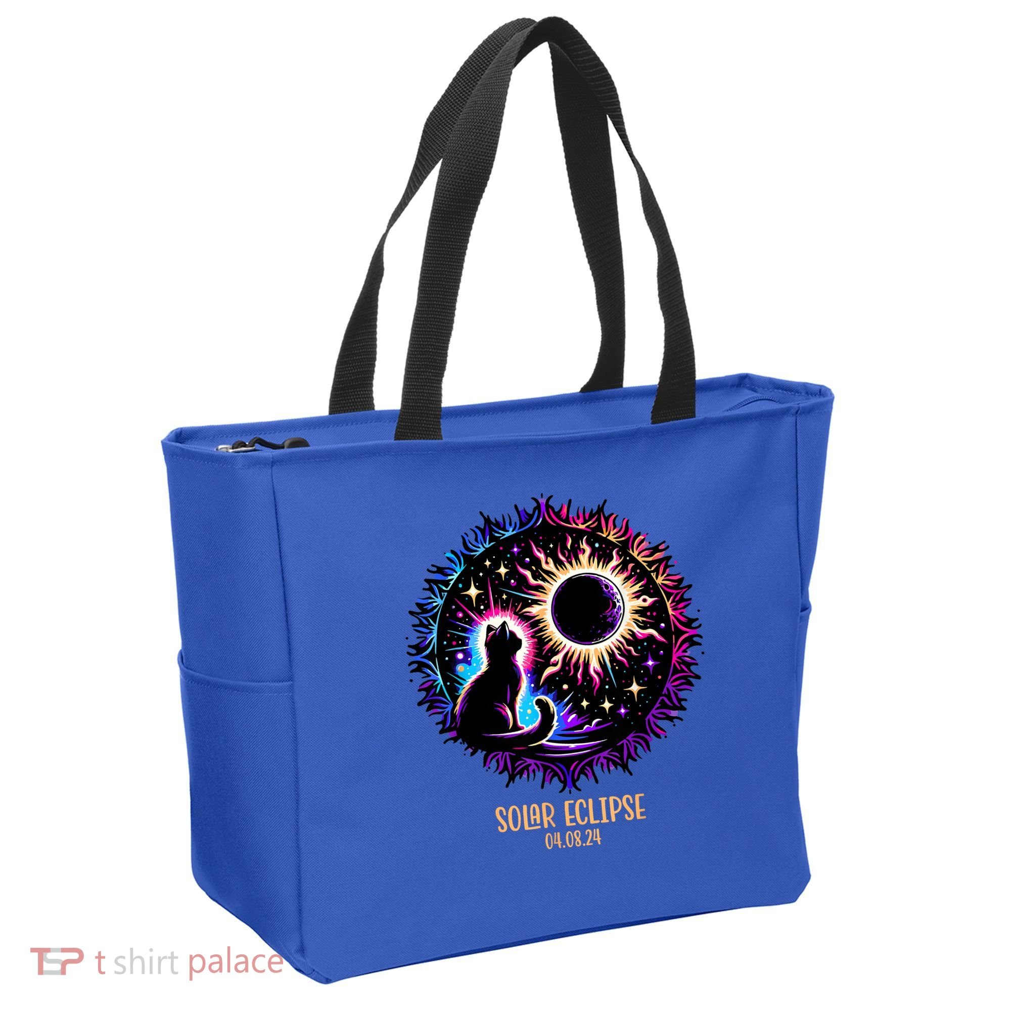 View Totality April 8 2024 Astronomy Cat Lover Solar Eclipse Tote Bag