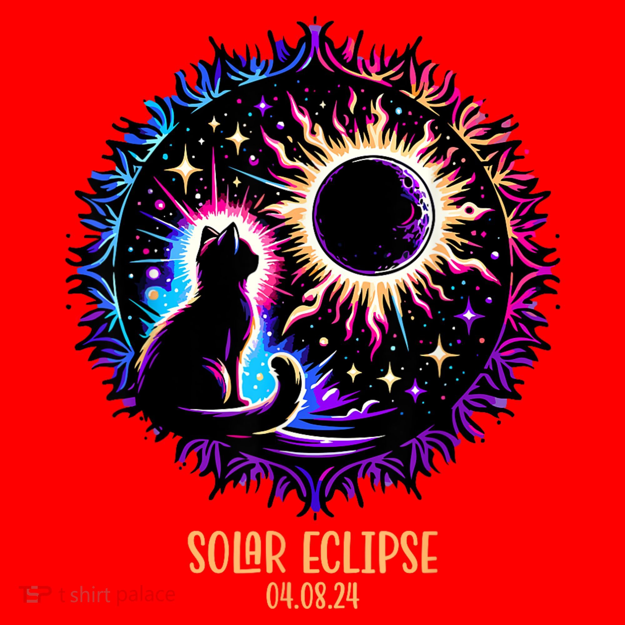 View Totality April 8 2024 Astronomy Cat Lover Solar Eclipse Santa Hat