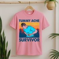 Vintage Tummy Ache Survivor Stomachache IBS Funny T-Shirt thumb 2
