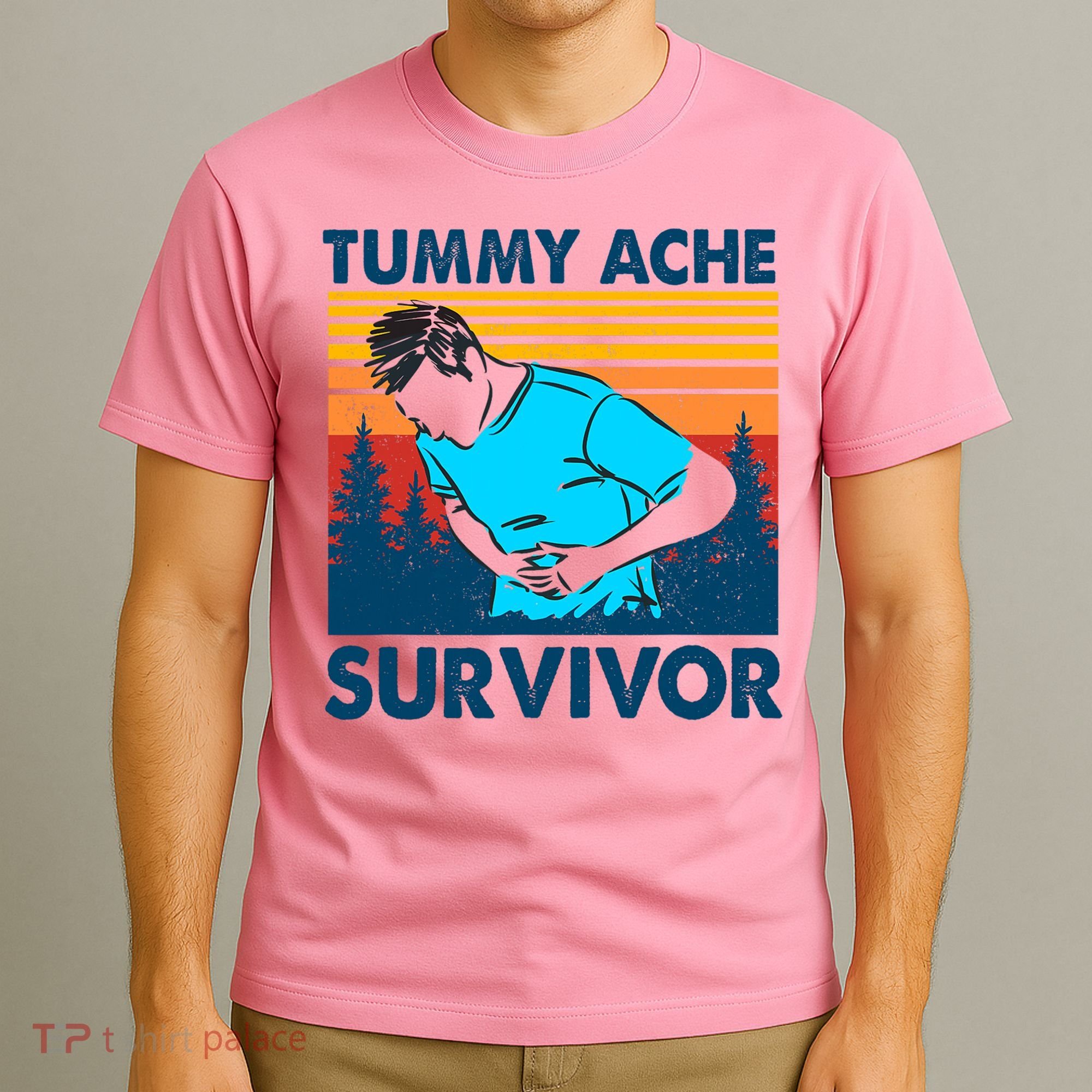 Vintage Tummy Ache Survivor Stomachache IBS Funny T-Shirt