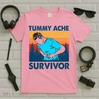 Vintage Tummy Ache Survivor Stomachache IBS Funny T-Shirt thumb 5