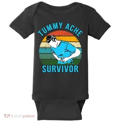 Vintage Tummy Ache Survivor Design Baby Bodysuit