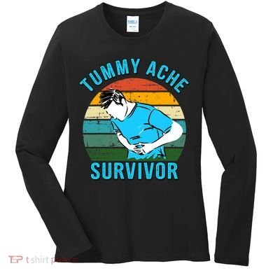 Vintage Tummy Ache Survivor Design Women's Long Sleeve Shirt