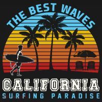 Vintage The Best Wave California Surfing Paradise T-Shirt thumb 7