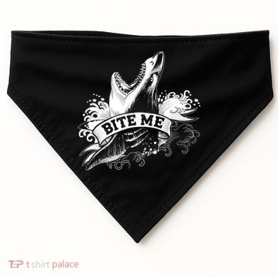 Vintage Tattoo Bite Me Shark USA-Made Doggie Bandana