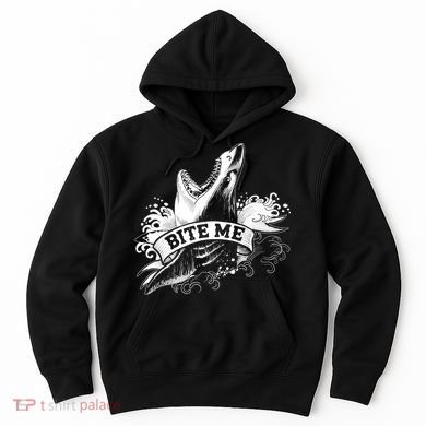 Vintage Tattoo Bite Me Shark Hoodie