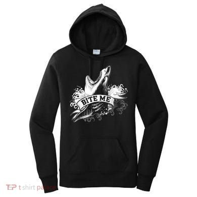 Vintage Tattoo Bite Me Shark Women's Hoodie