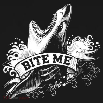 Vintage Tattoo Bite Me Shark Baby Long Sleeve Bodysuit