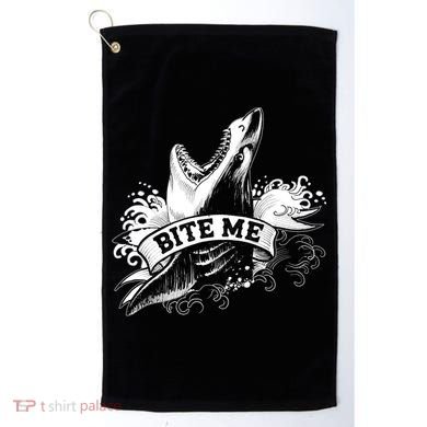 Vintage Tattoo Bite Me Shark Golf Towel