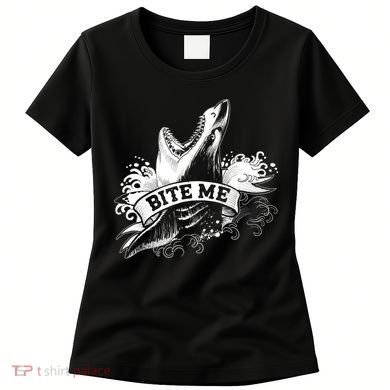 Vintage Tattoo Bite Me Shark Women's T-Shirt