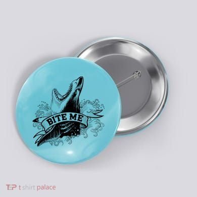 Vintage Tattoo Bite Me Shark Button