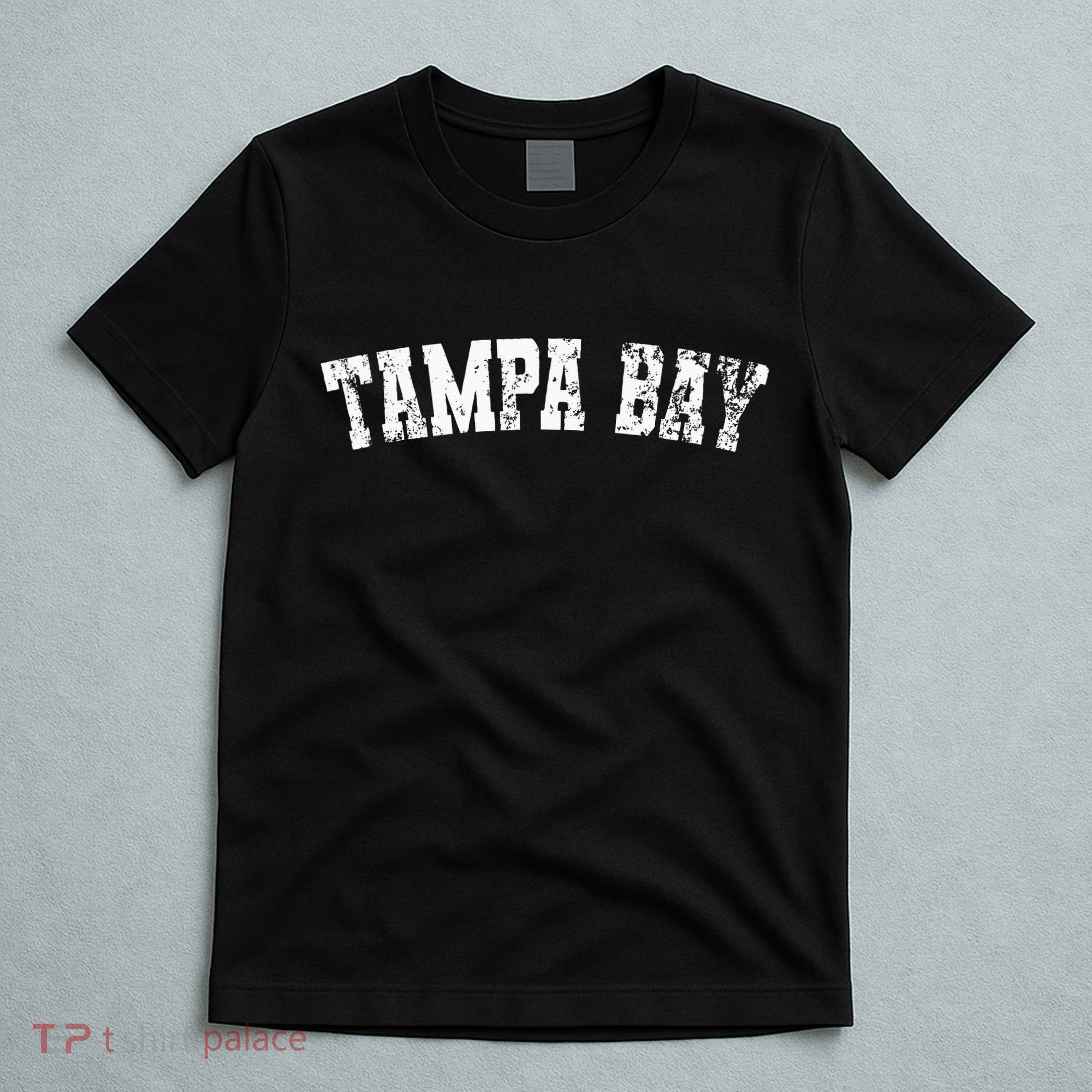 Vintage Tampa Bay Florida Distressed Bold White Text Apparel T-Shirt