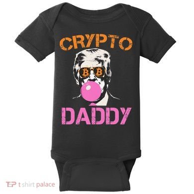 Vintage Trump Bitcoin Daddy Crypto Sarcasm Investment Squad Baby Bodysuit