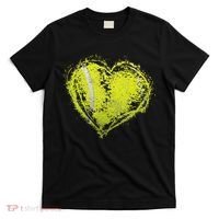 Vintage Tennis Ball Heart Valentines Day Gift T-Shirt thumb 0