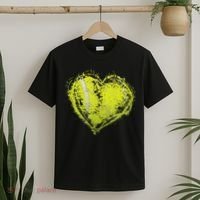 Vintage Tennis Ball Heart Valentines Day Gift T-Shirt thumb 2