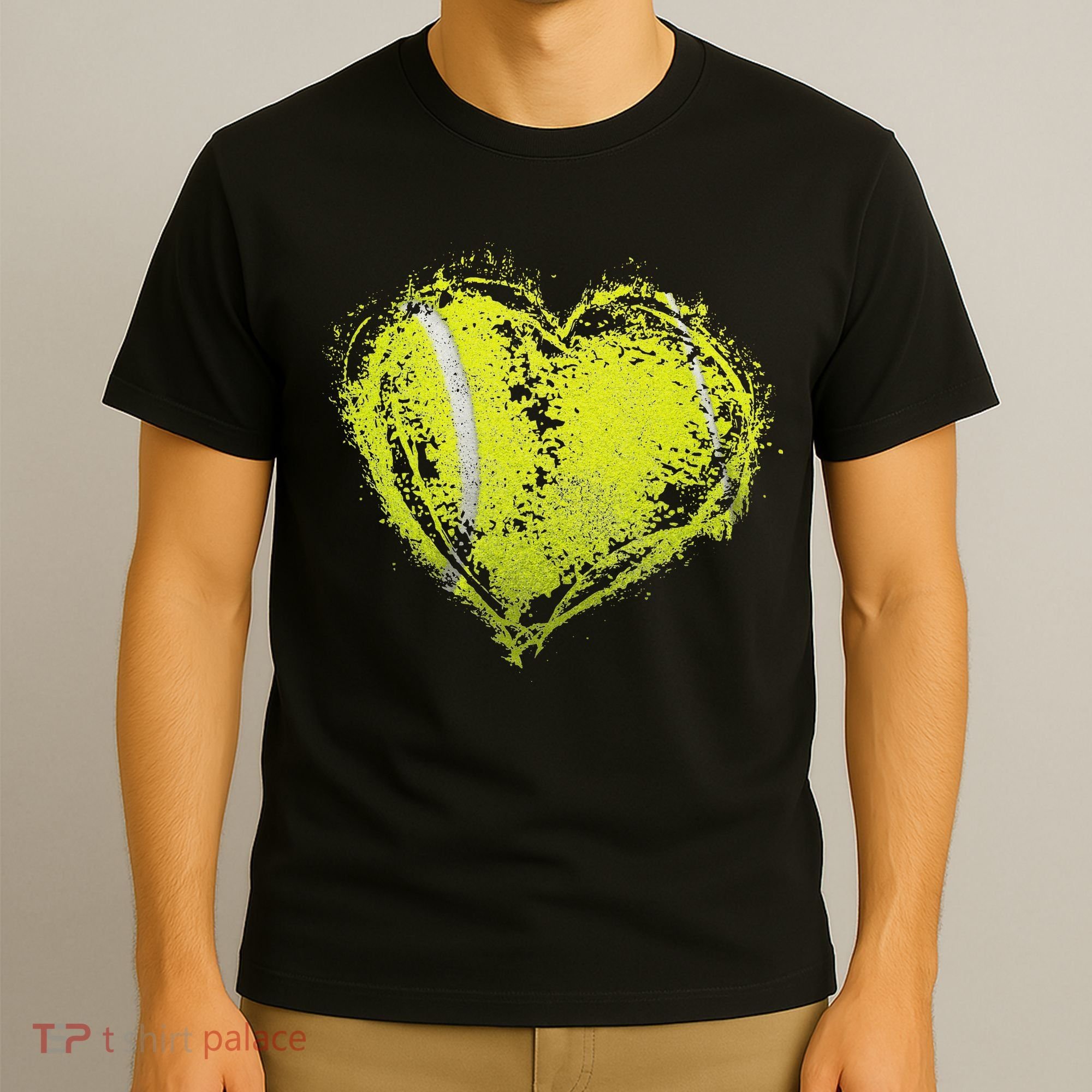 Vintage Tennis Ball Heart Valentines Day Gift T-Shirt