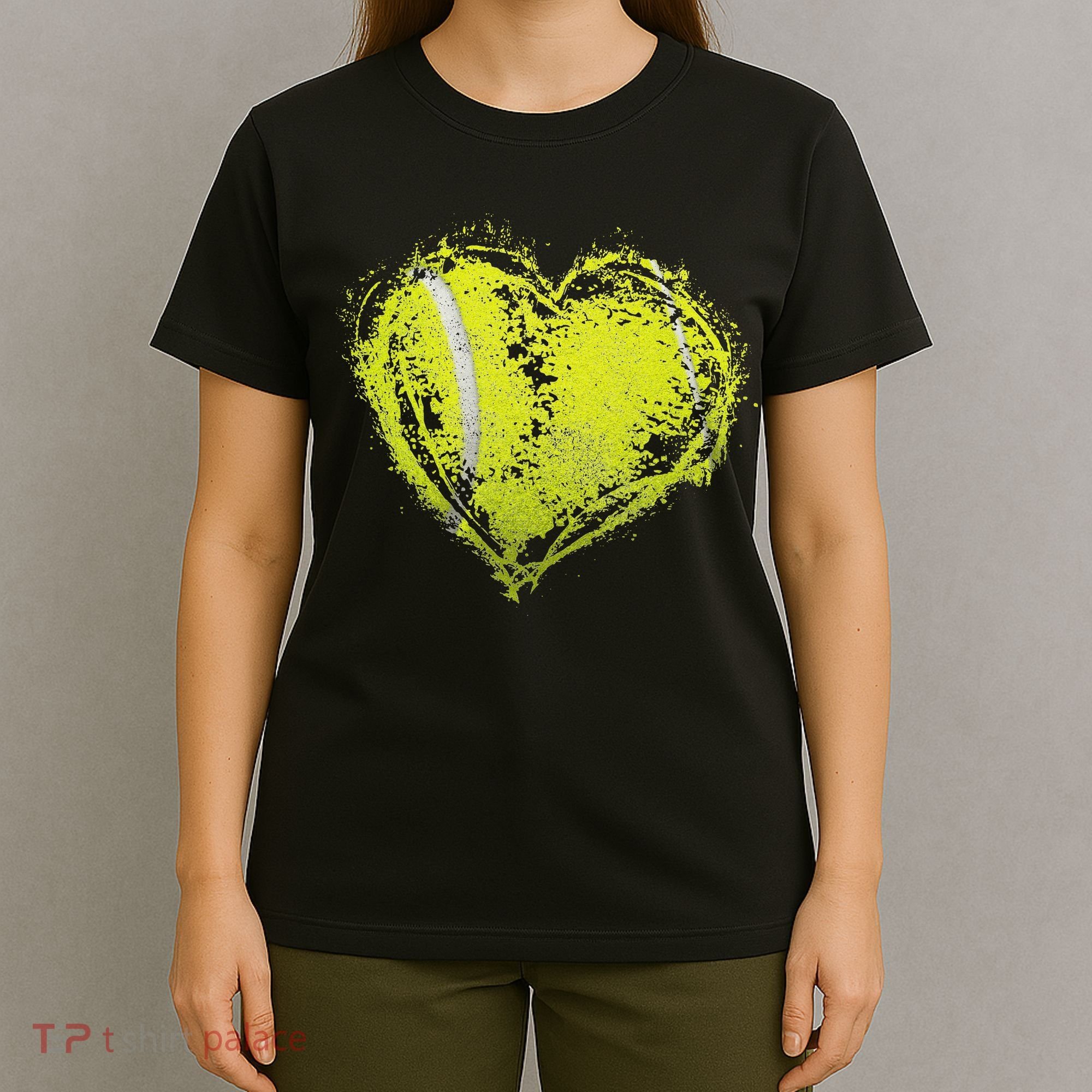 Vintage Tennis Ball Heart Valentines Day Gift T-Shirt