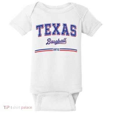 Vintage Texas Baseball 1972 Team Baby Bodysuit