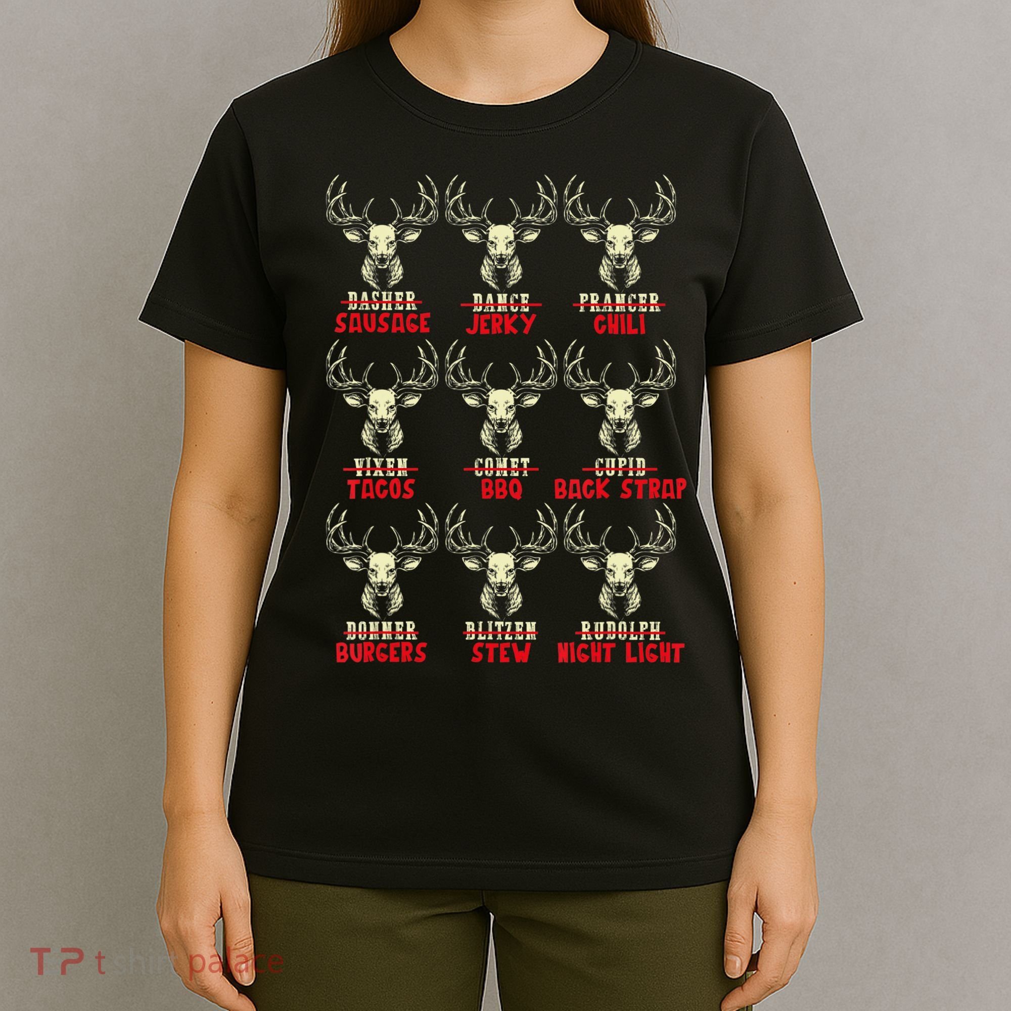 Venison The Christmas Meat Funny Deer Hunting Xmas Hunters T-Shirt