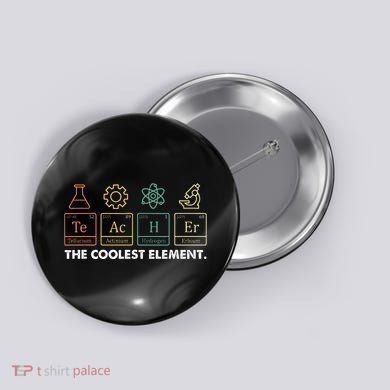 Vintage The Coolest Element Periodic Table Chemist Teacher Button