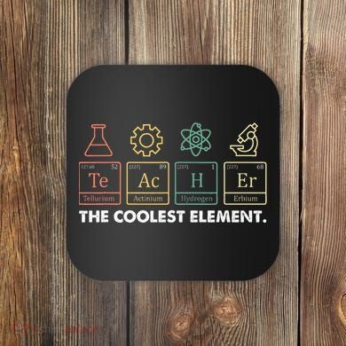 Vintage The Coolest Element Periodic Table Chemist Teacher Coaster