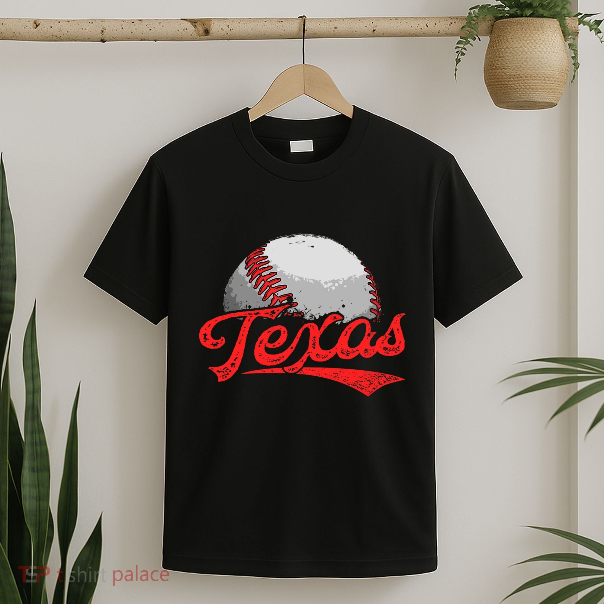 Vintage Texas Cityscape Baseball Lover For T-Shirt