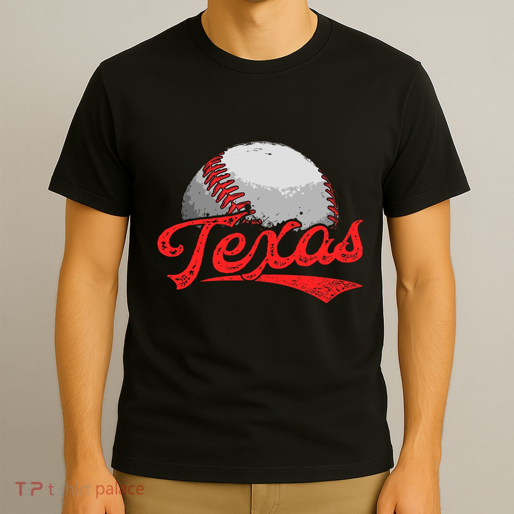 Vintage Texas Cityscape Baseball Lover For T-Shirt