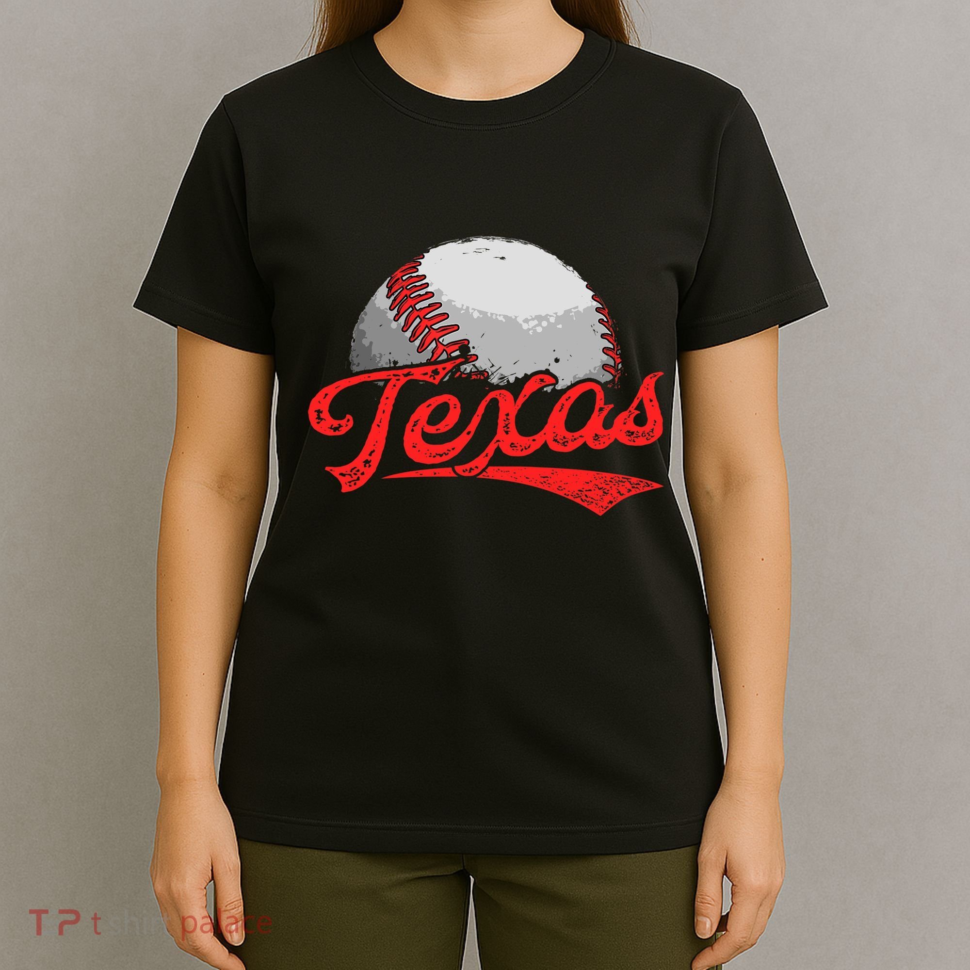 Vintage Texas Cityscape Baseball Lover For T-Shirt