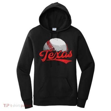 Vintage Texas Cityscape Baseball Lover For Women's Hoodie