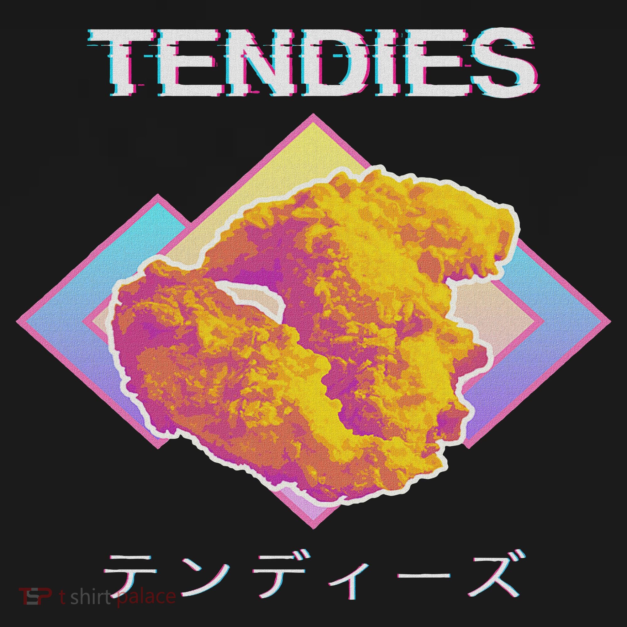 Vaporwave Tendies Chicken Tenders Japanese Kanji Polo