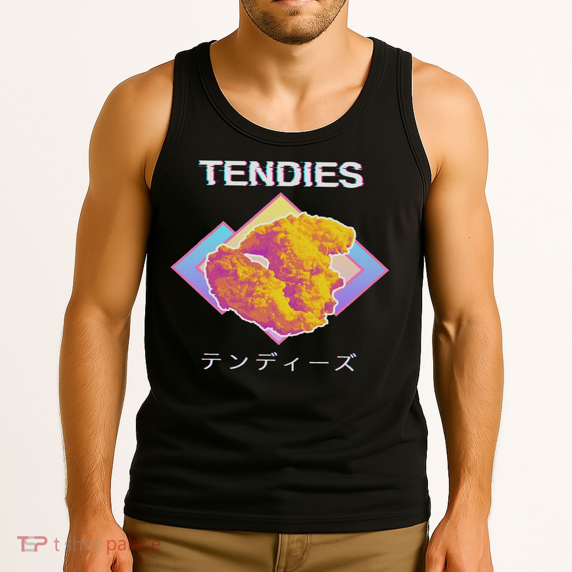 Vaporwave Tendies Chicken Tenders Japanese Kanji Tank Top