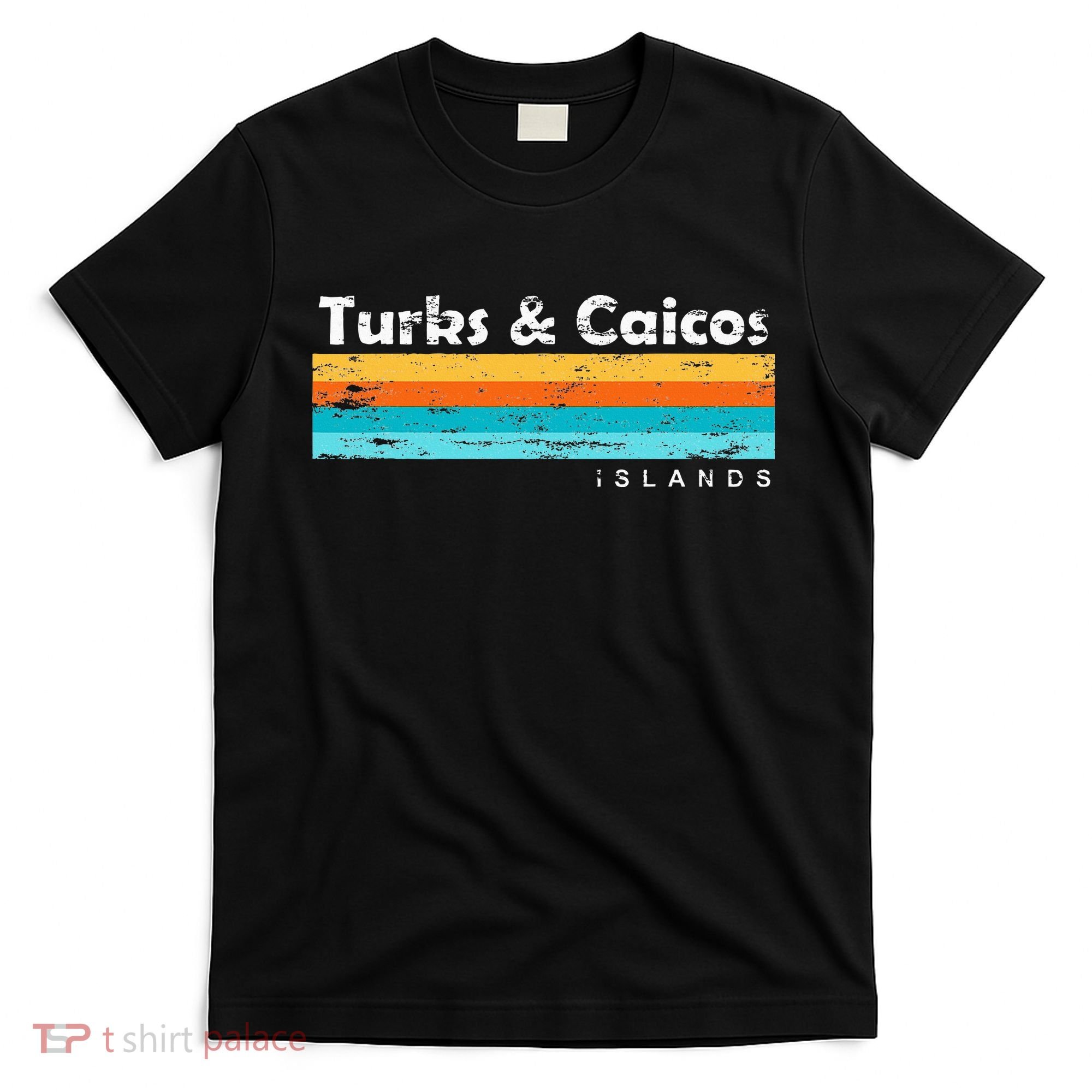Vintage Turks & Caicos Islands Palm Trees Grace Bay Beach T-Shirt