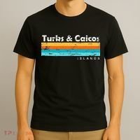 Vintage Turks & Caicos Islands Palm Trees Grace Bay Beach T-Shirt thumb 3