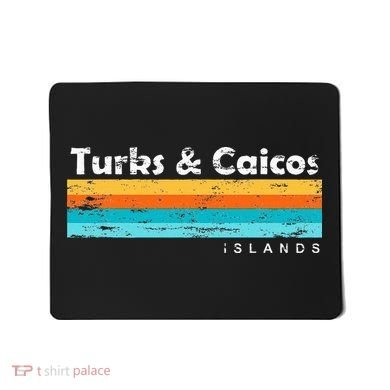 Vintage Turks & Caicos Islands Palm Trees Grace Bay Beach Mousepad