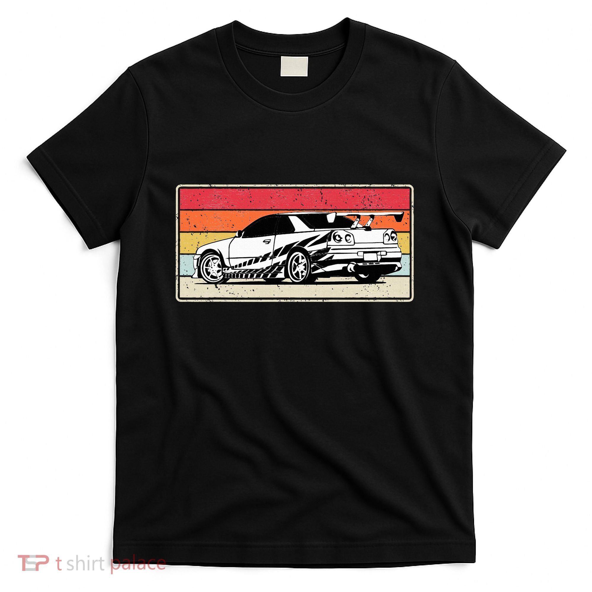 Vintage Tuner Car Skyline Graphic Retro Racing Drift Car T-Shirt