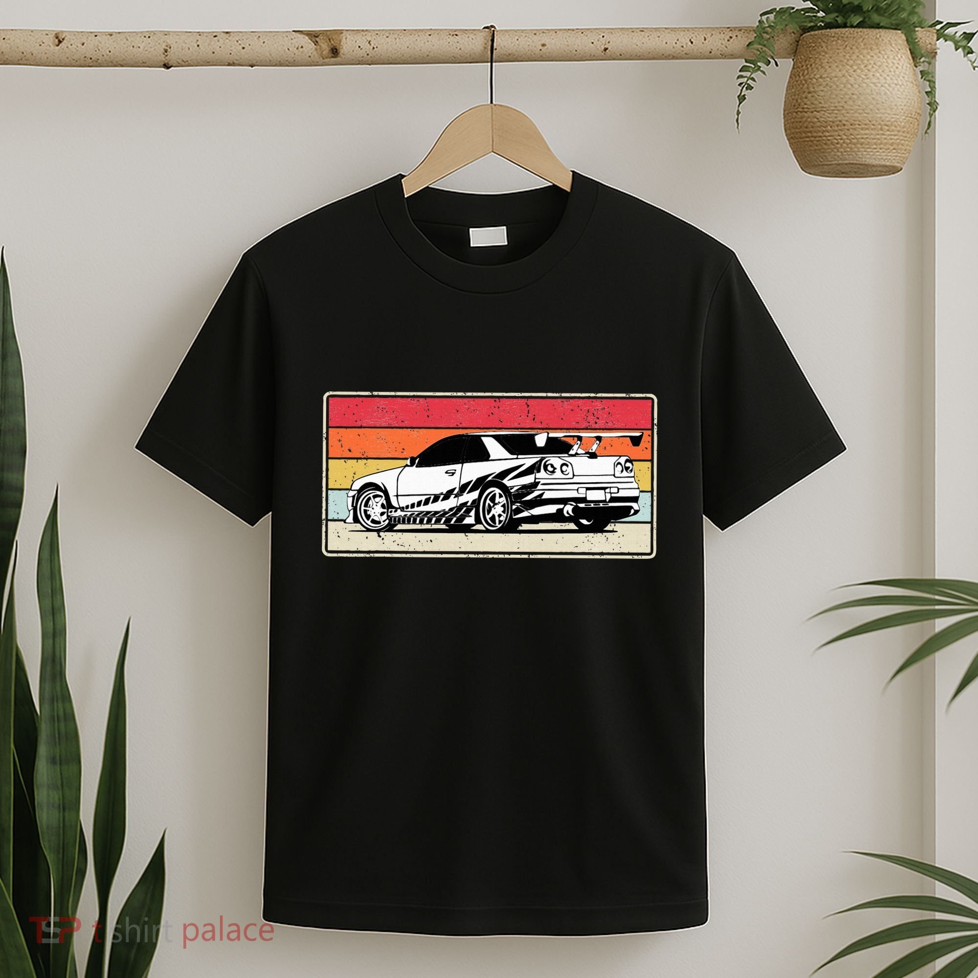 Vintage Tuner Car Skyline Graphic Retro Racing Drift Car T-Shirt