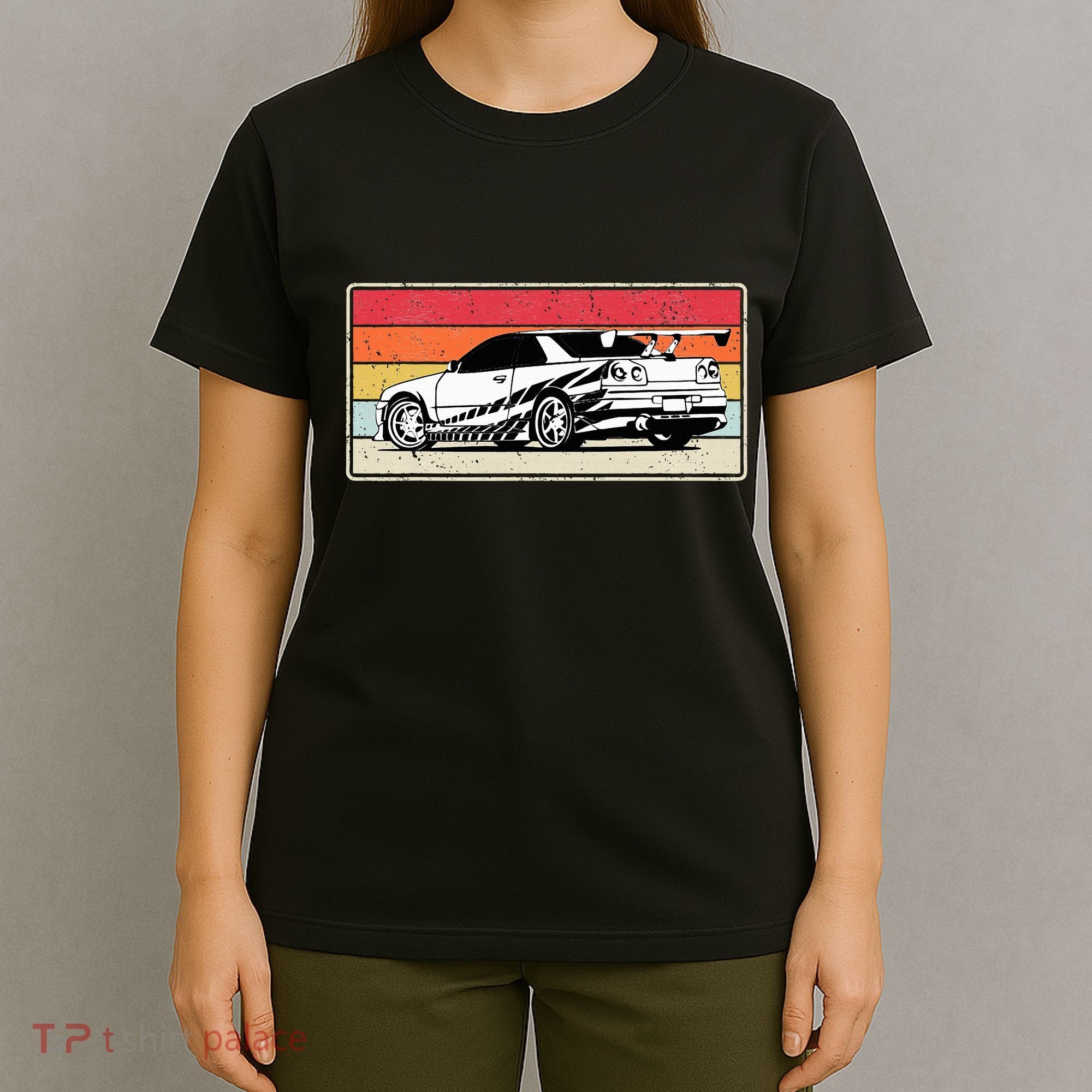 Vintage Tuner Car Skyline Graphic Retro Racing Drift Car T-Shirt