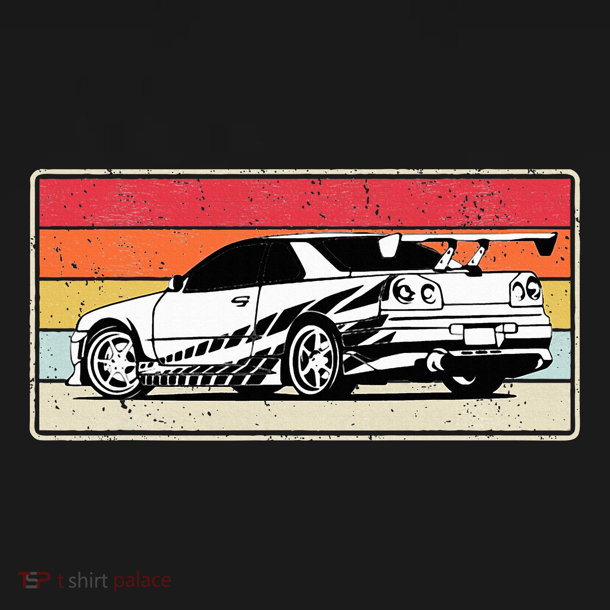 Vintage Tuner Car Skyline Graphic Retro Racing Drift Car T-Shirt
