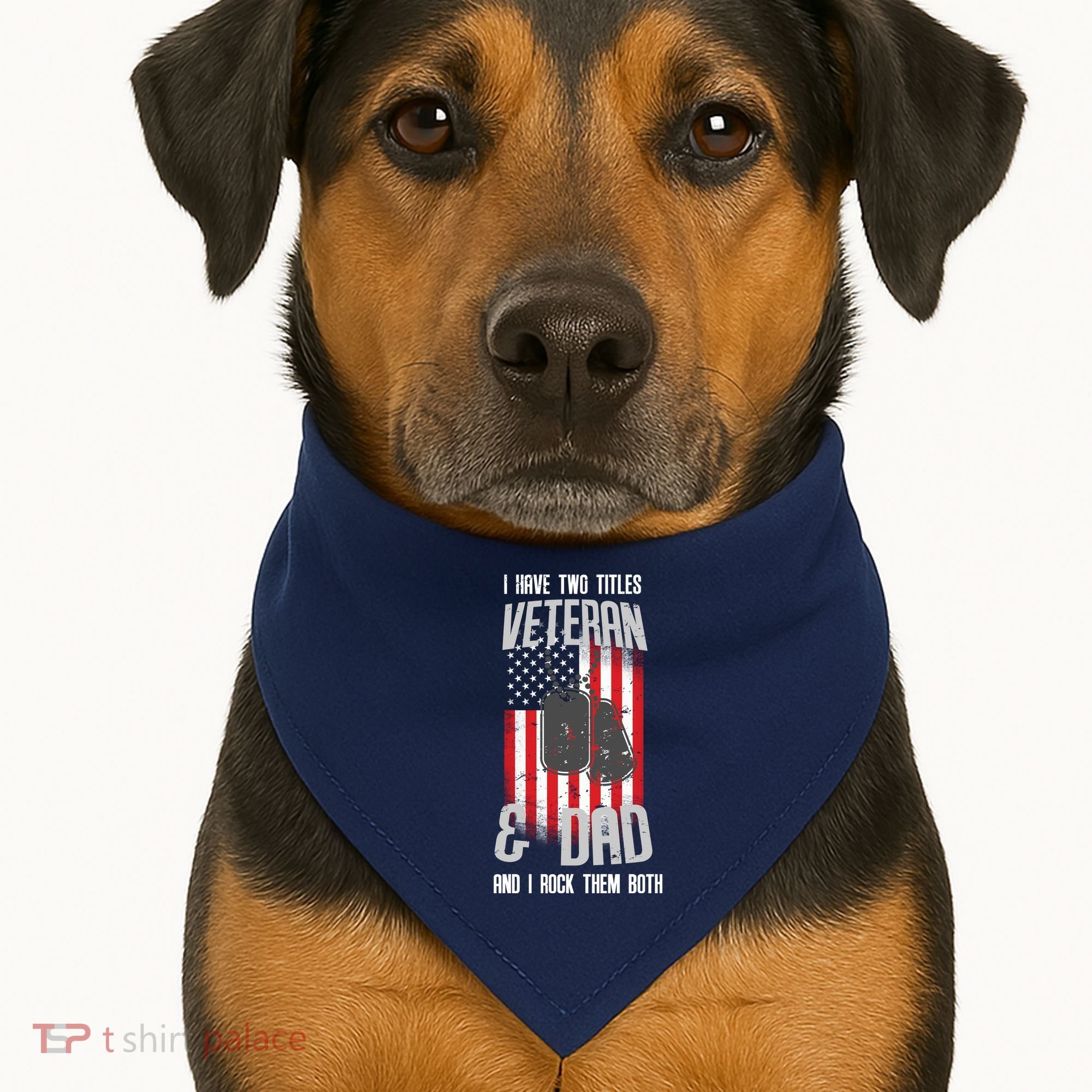 Have Two Titles Veteran And Dad I Rock Them Both USA-Made Doggie Bandana