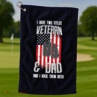 Have Two Titles Veteran And Dad I Rock Them Both Golf Towel thumb 1