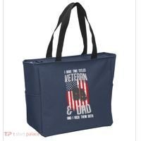 Have Two Titles Veteran And Dad I Rock Them Both Tote Bag thumb 2