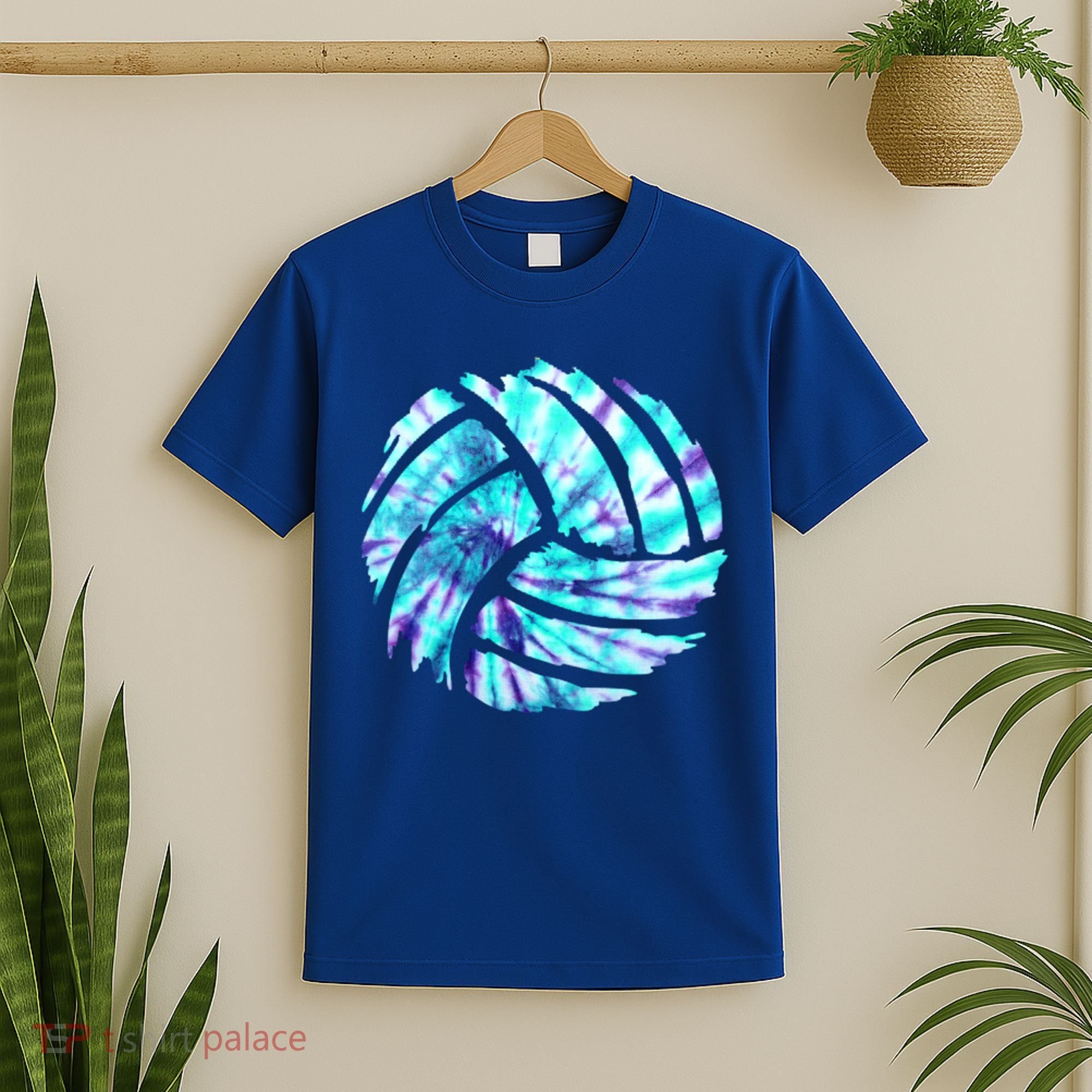 Volleyball Tie Dye Look Blue Purple Perfect Boys Or Girls Gift T-Shirt