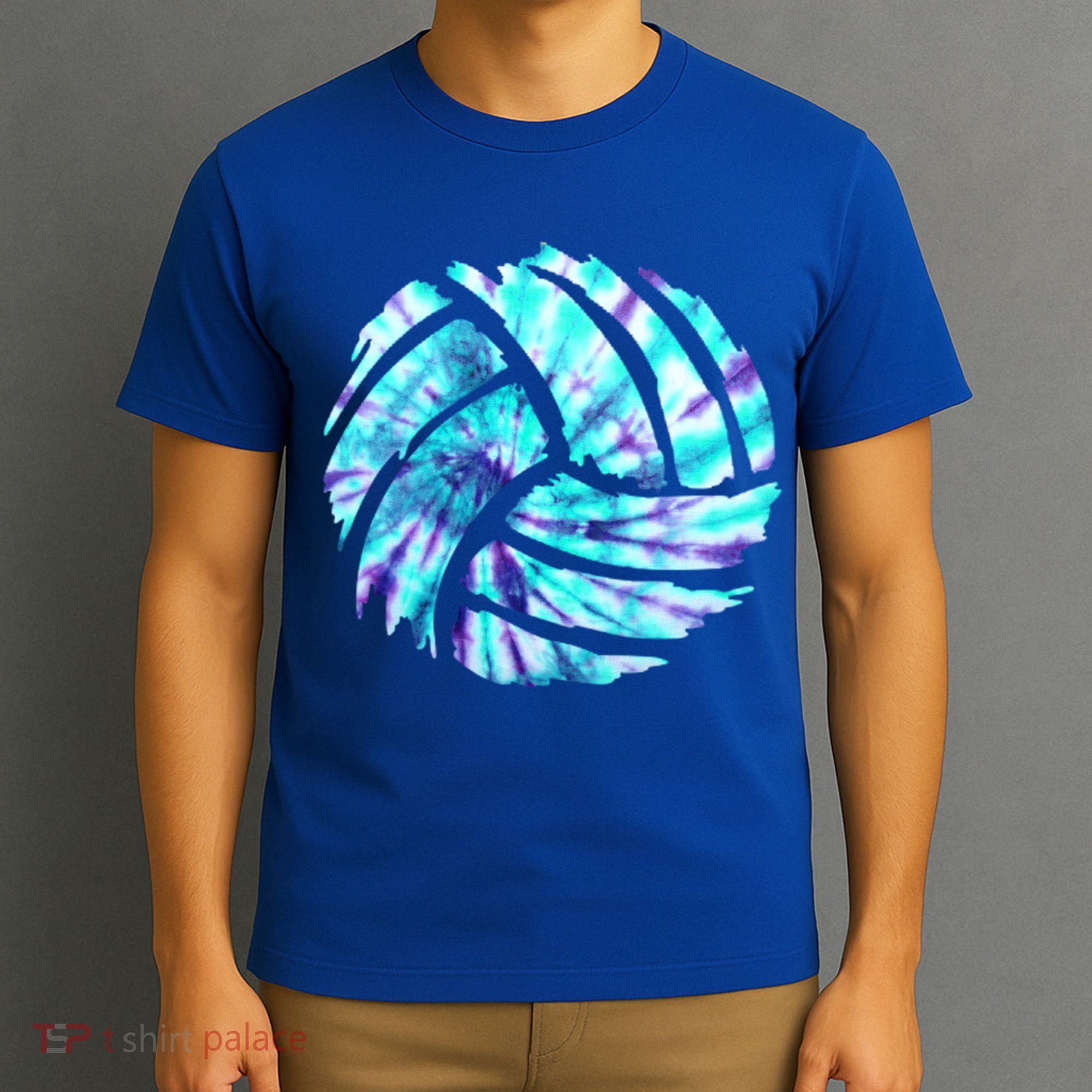 Volleyball Tie Dye Look Blue Purple Perfect Boys Or Girls Gift T-Shirt