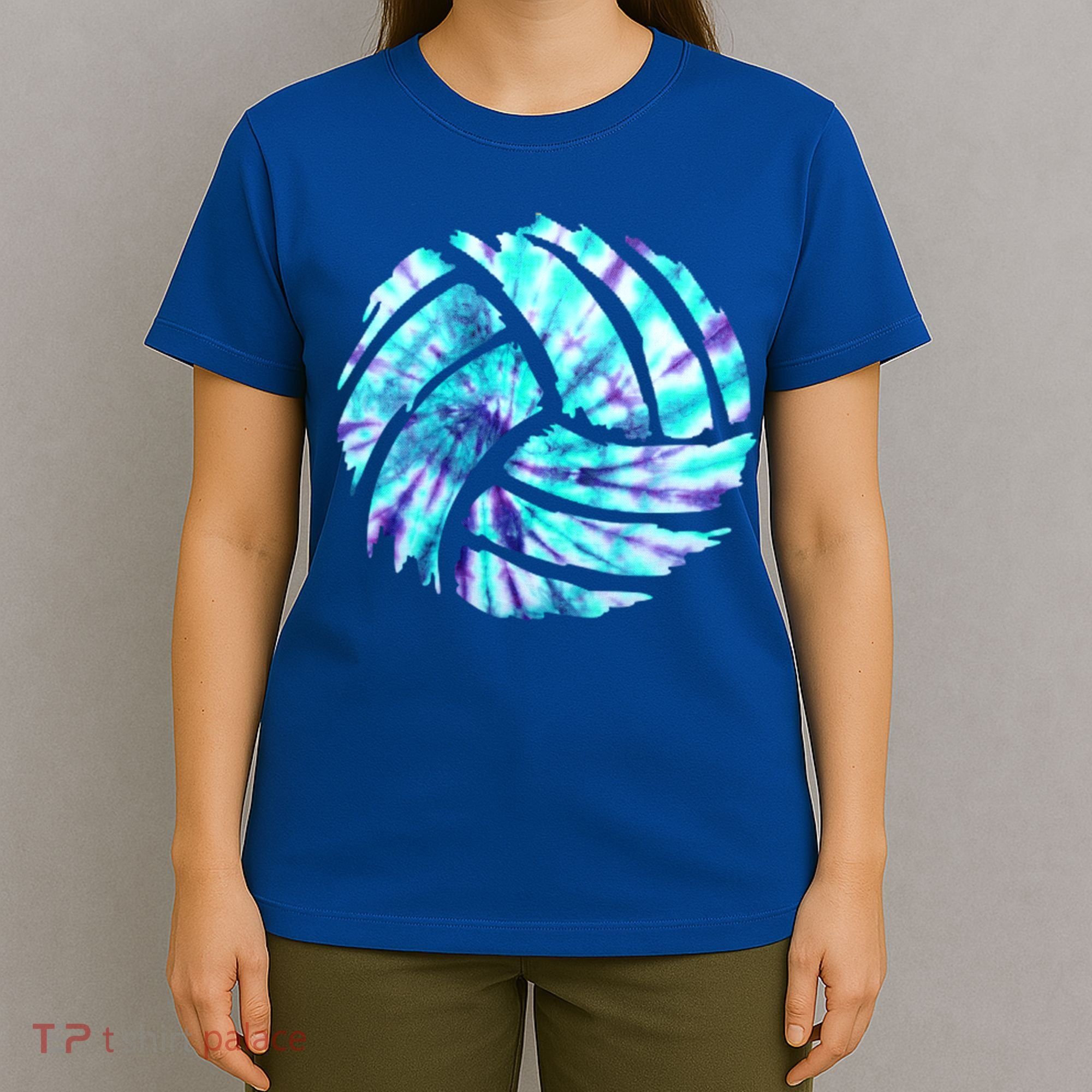 Volleyball Tie Dye Look Blue Purple Perfect Boys Or Girls Gift T-Shirt
